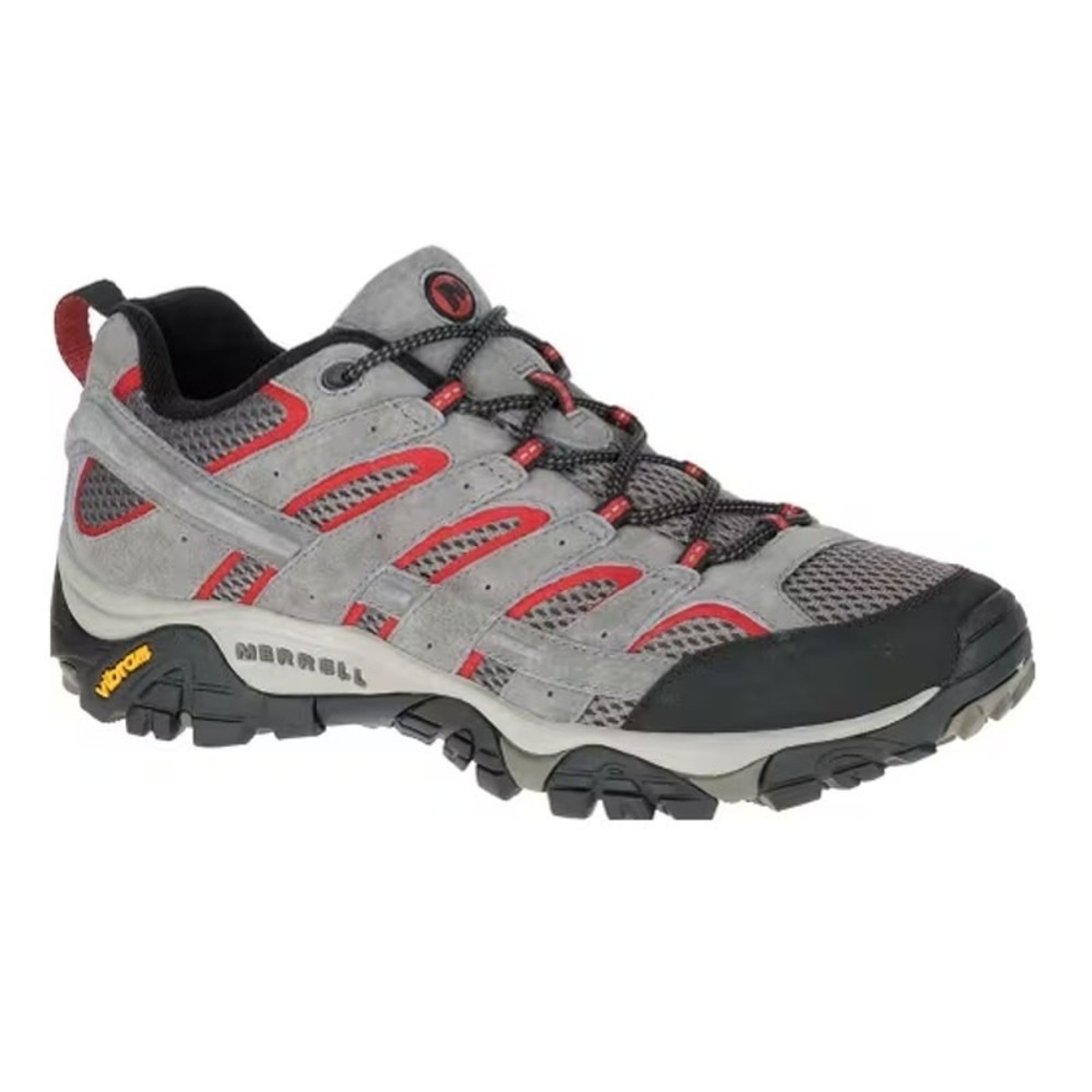 Merrell Men's Granite Grey Red Vibram Moab 2 Vent‎ Hiking Shoes Size 8